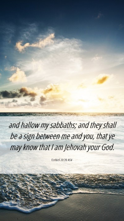 Picture 06 - Ezekiel 20:20 ASV Mobile Phone Wallpaper - and hallow my sabbaths; and they shall be a sign - Mobile Bible Verse Wallpaper