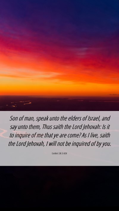 Picture 06 - Ezekiel 20:3 ASV Mobile Phone Wallpaper - Son of man, speak unto the elders of Israel, and - Mobile Bible Verse Wallpaper