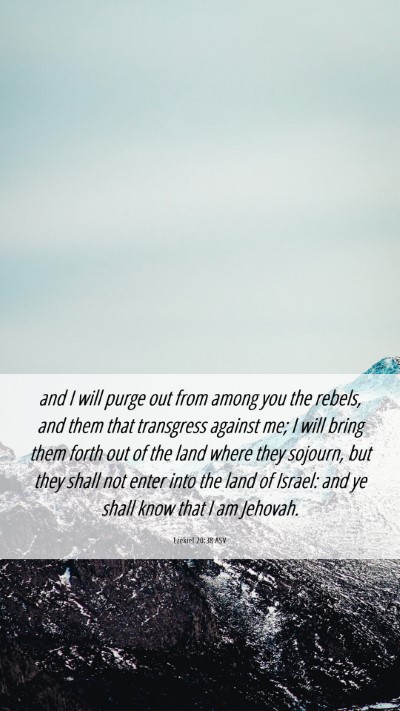 Picture 06 - Ezekiel 20:38 ASV Mobile Phone Wallpaper - and I will purge out from among you the rebels, - Mobile Bible Verse Wallpaper