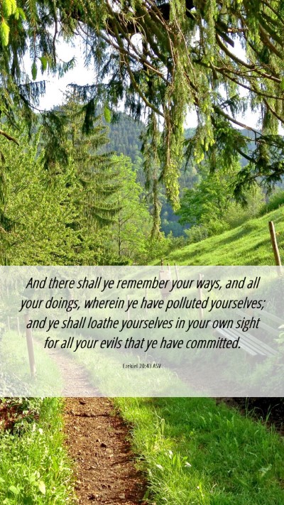 Picture 06 - Ezekiel 20:43 ASV Mobile Phone Wallpaper - And there shall ye remember your ways, and all - Mobile Bible Verse Wallpaper