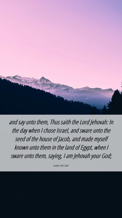 Picture 06 - Ezekiel 20:5 ASV Mobile Phone Wallpaper - and say unto them, Thus saith the Lord Jehovah: - Mobile Bible Verse Wallpaper