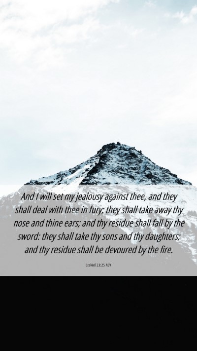 Picture 06 - Ezekiel 23:25 ASV Mobile Phone Wallpaper - And I will set my jealousy against thee, and they - Mobile Bible Verse Wallpaper