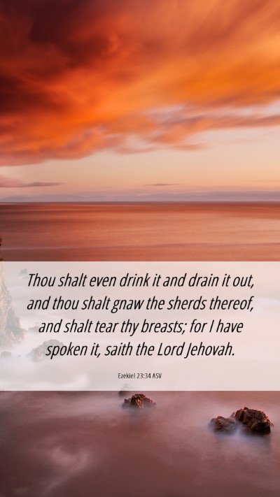 Picture 06 - Ezekiel 23:34 ASV Mobile Phone Wallpaper - Thou shalt even drink it and drain it out, and - Mobile Bible Verse Wallpaper