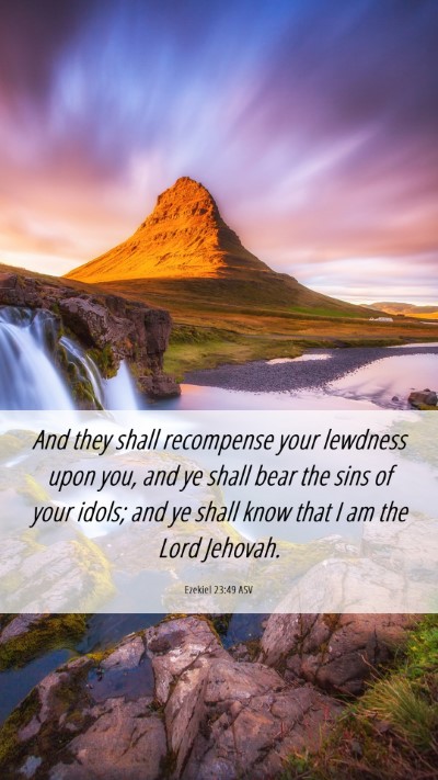 Picture 06 - Ezekiel 23:49 ASV Mobile Phone Wallpaper - And they shall recompense your lewdness upon you, - Mobile Bible Verse Wallpaper