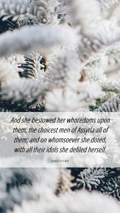 Picture 06 - Ezekiel 23:7 ASV Mobile Phone Wallpaper - And she bestowed her whoredoms upon them, the - Mobile Bible Verse Wallpaper