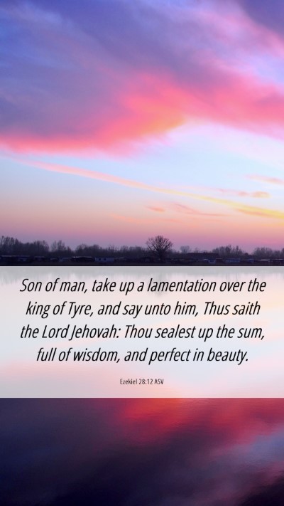 Picture 06 - Ezekiel 28:12 ASV Mobile Phone Wallpaper - Son of man, take up a lamentation over the king - Mobile Bible Verse Wallpaper