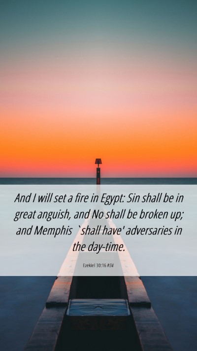Picture 06 - Ezekiel 30:16 ASV Mobile Phone Wallpaper - And I will set a fire in Egypt: Sin shall be in - Mobile Bible Verse Wallpaper