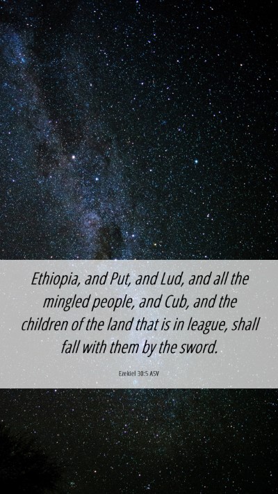 Picture 06 - Ezekiel 30:5 ASV Mobile Phone Wallpaper - Ethiopia, and Put, and Lud, and all the mingled - Mobile Bible Verse Wallpaper
