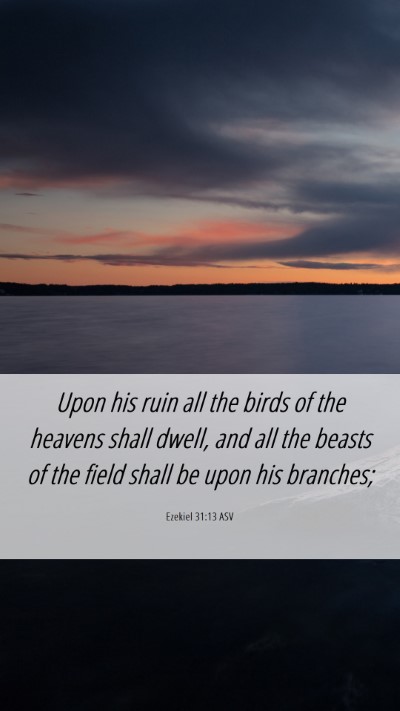 Picture 06 - Ezekiel 31:13 ASV Mobile Phone Wallpaper - Upon his ruin all the birds of the heavens shall - Mobile Bible Verse Wallpaper