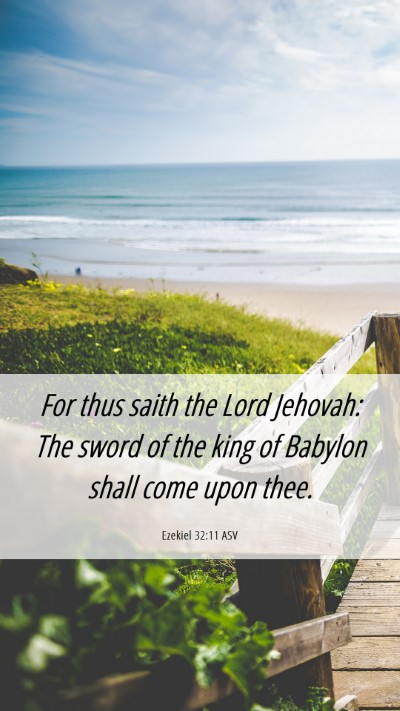 Picture 06 - Ezekiel 32:11 ASV Mobile Phone Wallpaper - For thus saith the Lord Jehovah: The sword of the - Mobile Bible Verse Wallpaper