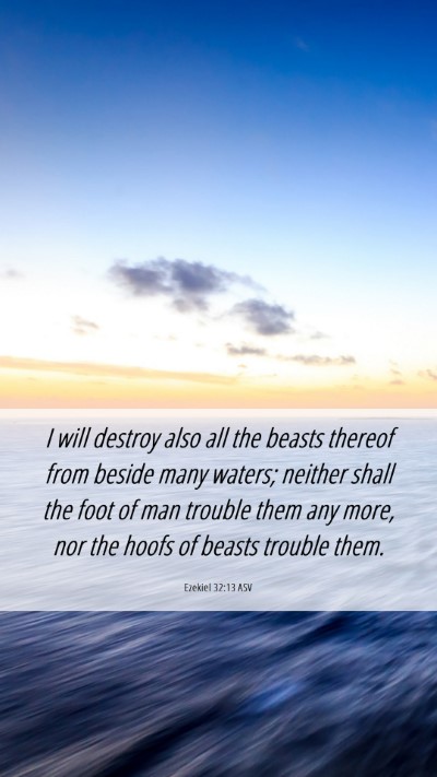 Picture 06 - Ezekiel 32:13 ASV Mobile Phone Wallpaper - I will destroy also all the beasts thereof from - Mobile Bible Verse Wallpaper
