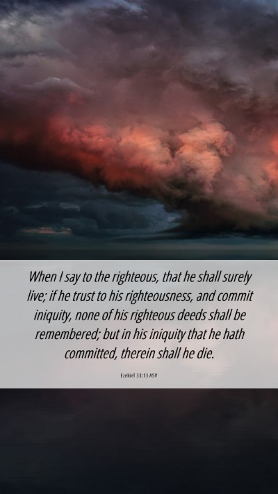 Picture 06 - Ezekiel 33:13 ASV Mobile Phone Wallpaper - When I say to the righteous, that he shall surely - Mobile Bible Verse Wallpaper