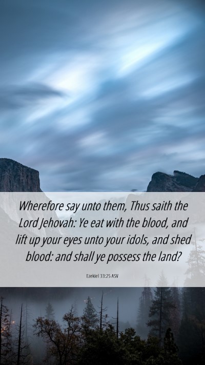 Picture 06 - Ezekiel 33:25 ASV Mobile Phone Wallpaper - Wherefore say unto them, Thus saith the Lord - Mobile Bible Verse Wallpaper