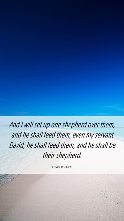 Picture 06 - Ezekiel 34:23 ASV Mobile Phone Wallpaper - And I will set up one shepherd over them, and he - Mobile Bible Verse Wallpaper