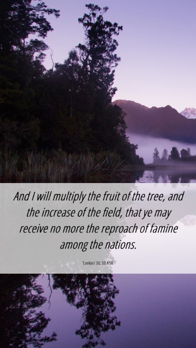 Picture 06 - Ezekiel 36:30 ASV Mobile Phone Wallpaper - And I will multiply the fruit of the tree, and - Mobile Bible Verse Wallpaper