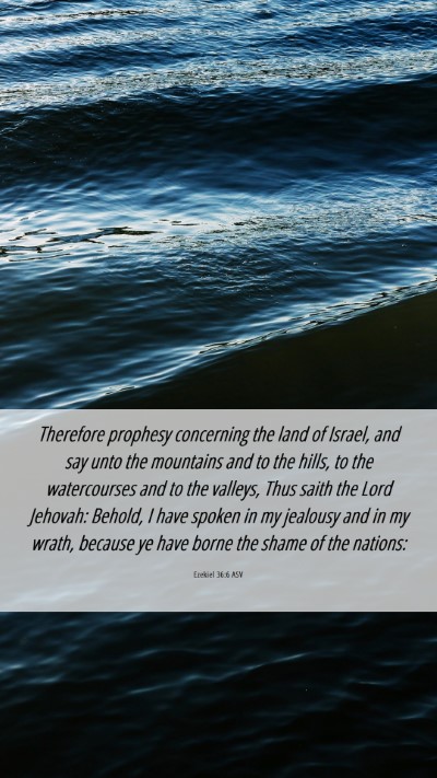 Picture 06 - Ezekiel 36:6 ASV Mobile Phone Wallpaper - Therefore prophesy concerning the land of Israel, - Mobile Bible Verse Wallpaper