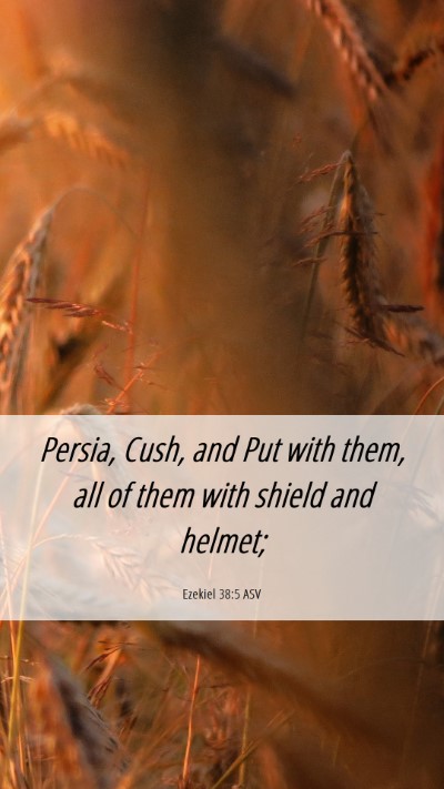 Picture 06 - Ezekiel 38:5 ASV Mobile Phone Wallpaper - Persia, Cush, and Put with them, all of them with - Mobile Bible Verse Wallpaper