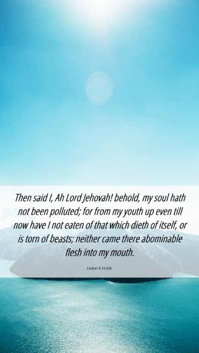 Picture 06 - Ezekiel 4:14 ASV Mobile Phone Wallpaper - Then said I, Ah Lord Jehovah! behold, my soul - Mobile Bible Verse Wallpaper