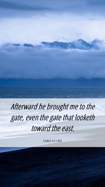 Picture 06 - Ezekiel 43:1 ASV Mobile Phone Wallpaper - Afterward he brought me to the gate, even the - Mobile Bible Verse Wallpaper