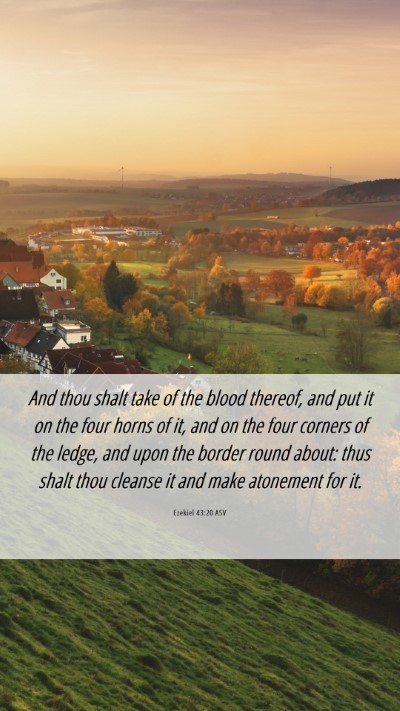 Picture 06 - Ezekiel 43:20 ASV Mobile Phone Wallpaper - And thou shalt take of the blood thereof, and put - Mobile Bible Verse Wallpaper