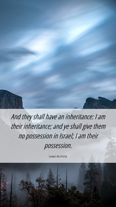 Picture 06 - Ezekiel 44:28 ASV Mobile Phone Wallpaper - And they shall have an inheritance: I am their - Mobile Bible Verse Wallpaper