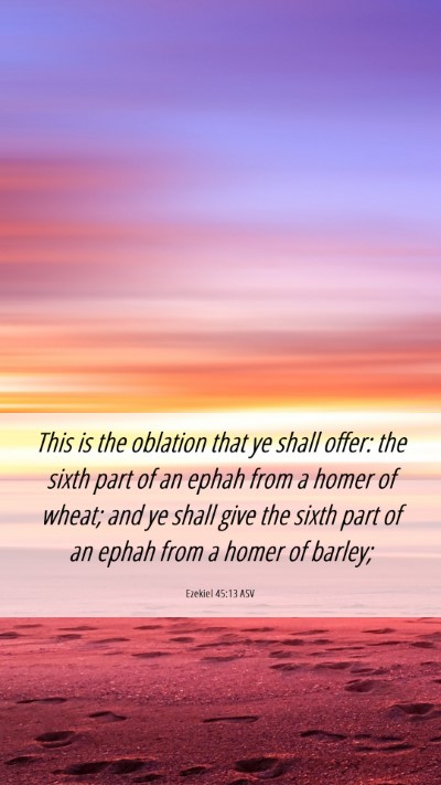 Picture 06 - Ezekiel 45:13 ASV Mobile Phone Wallpaper - This is the oblation that ye shall offer: the - Mobile Bible Verse Wallpaper