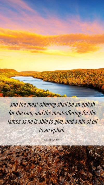 Picture 06 - Ezekiel 46:5 ASV Mobile Phone Wallpaper - and the meal-offering shall be an ephah for the - Mobile Bible Verse Wallpaper