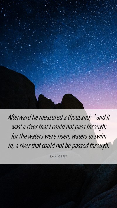Picture 06 - Ezekiel 47:5 ASV Mobile Phone Wallpaper - Afterward he measured a thousand; `and it was' a - Mobile Bible Verse Wallpaper