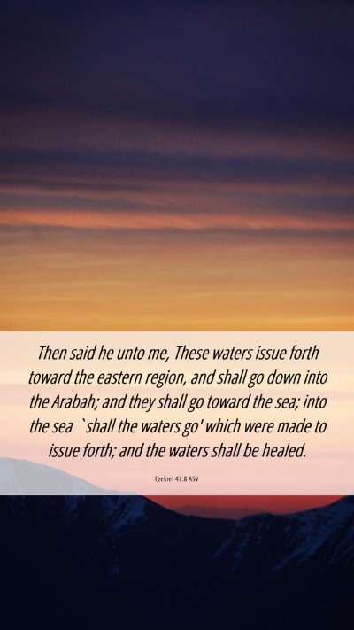 Picture 06 - Ezekiel 47:8 ASV Mobile Phone Wallpaper - Then said he unto me, These waters issue forth - Mobile Bible Verse Wallpaper