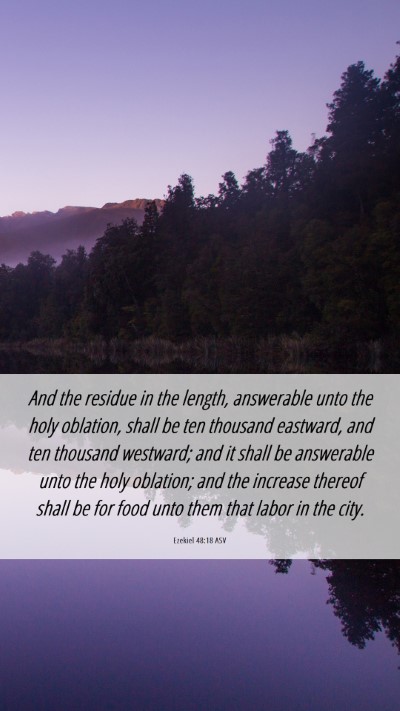 Picture 06 - Ezekiel 48:18 ASV Mobile Phone Wallpaper - And the residue in the length, answerable unto - Mobile Bible Verse Wallpaper
