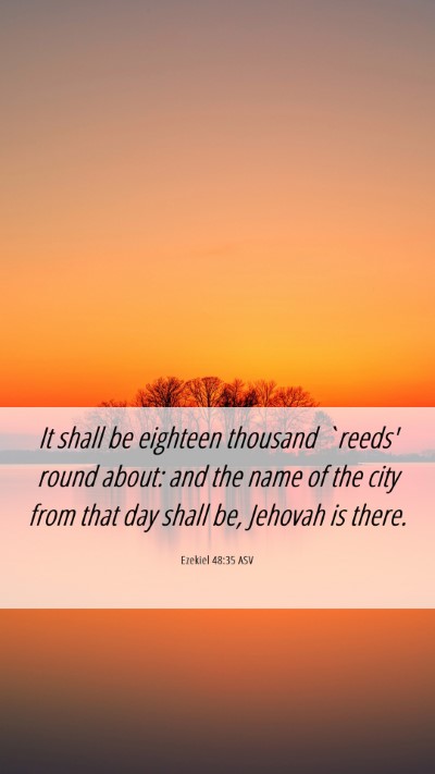 Picture 06 - Ezekiel 48:35 ASV Mobile Phone Wallpaper - It shall be eighteen thousand `reeds' round - Mobile Bible Verse Wallpaper