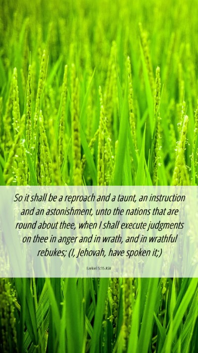 Picture 06 - Ezekiel 5:15 ASV Mobile Phone Wallpaper - So it shall be a reproach and a taunt, an - Mobile Bible Verse Wallpaper