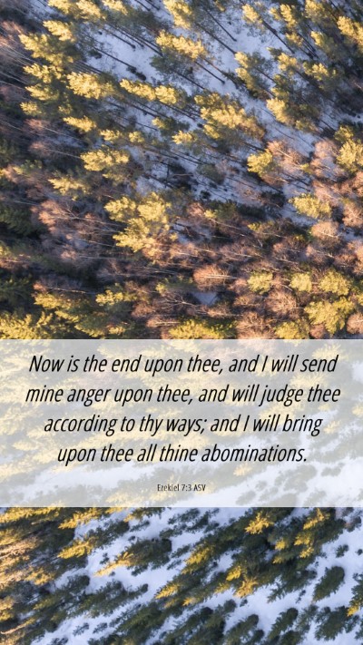 Picture 06 - Ezekiel 7:3 ASV Mobile Phone Wallpaper - Now is the end upon thee, and I will send mine - Mobile Bible Verse Wallpaper
