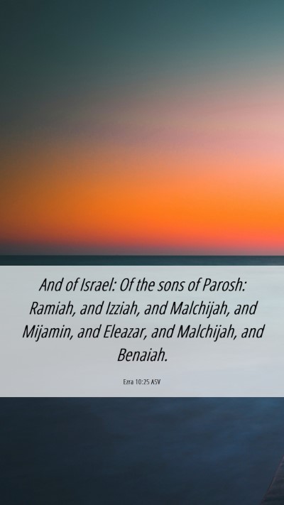 Picture 06 - Ezra 10:25 ASV Mobile Phone Wallpaper - And of Israel: Of the sons of Parosh: Ramiah, and - Mobile Bible Verse Wallpaper