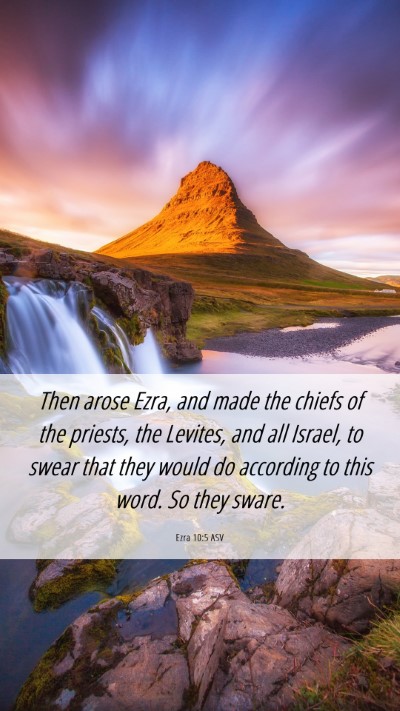Picture 06 - Ezra 10:5 ASV Mobile Phone Wallpaper - Then arose Ezra, and made the chiefs of the - Mobile Bible Verse Wallpaper