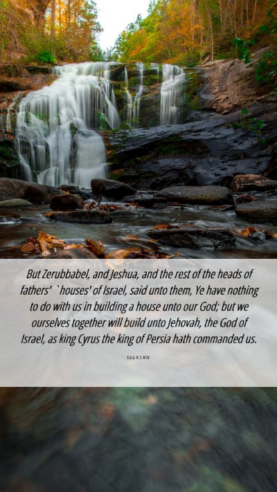 Picture 06 - Ezra 4:3 ASV Mobile Phone Wallpaper - But Zerubbabel, and Jeshua, and the rest of the - Mobile Bible Verse Wallpaper