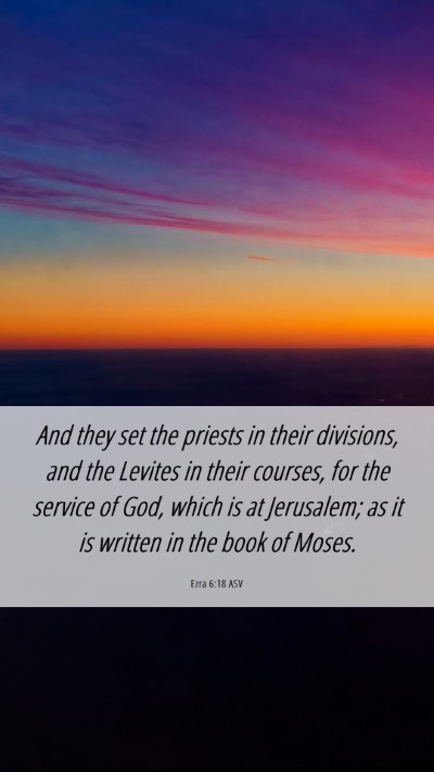 Picture 06 - Ezra 6:18 ASV Mobile Phone Wallpaper - And they set the priests in their divisions, and - Mobile Bible Verse Wallpaper