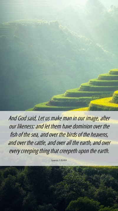 Picture 06 - Genesis 1:26 ASV Mobile Phone Wallpaper - And God said, Let us make man in our image, after - Mobile Bible Verse Wallpaper