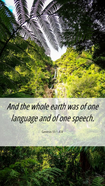 Picture 06 - Genesis 11:1 ASV Mobile Phone Wallpaper - And the whole earth was of one language and of - Mobile Bible Verse Wallpaper
