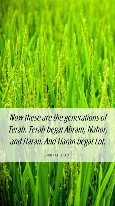 Picture 06 - Genesis 11:27 ASV Mobile Phone Wallpaper - Now these are the generations of Terah. Terah - Mobile Bible Verse Wallpaper