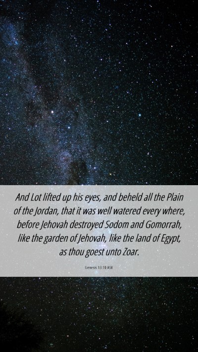 Picture 06 - Genesis 13:10 ASV Mobile Phone Wallpaper - And Lot lifted up his eyes, and beheld all the - Mobile Bible Verse Wallpaper