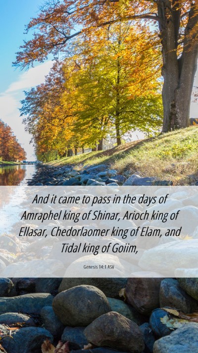 Picture 06 - Genesis 14:1 ASV Mobile Phone Wallpaper - And it came to pass in the days of Amraphel king - Mobile Bible Verse Wallpaper
