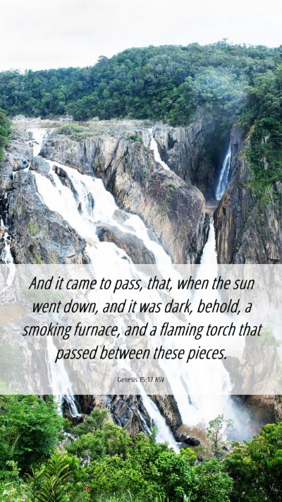 Picture 06 - Genesis 15:17 ASV Mobile Phone Wallpaper - And it came to pass, that, when the sun went - Mobile Bible Verse Wallpaper