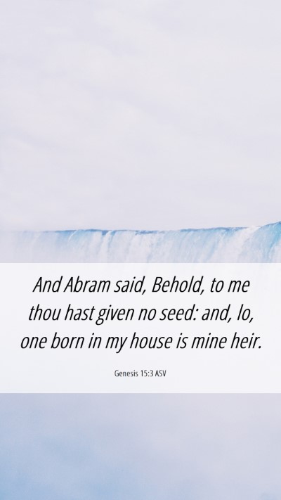Picture 06 - Genesis 15:3 ASV Mobile Phone Wallpaper - And Abram said, Behold, to me thou hast given no - Mobile Bible Verse Wallpaper
