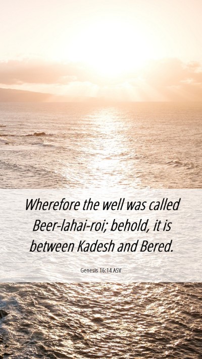 Picture 06 - Genesis 16:14 ASV Mobile Phone Wallpaper - Wherefore the well was called Beer-lahai-roi; - Mobile Bible Verse Wallpaper