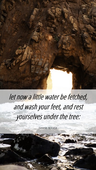 Picture 06 - Genesis 18:4 ASV Mobile Phone Wallpaper - let now a little water be fetched, and wash your - Mobile Bible Verse Wallpaper