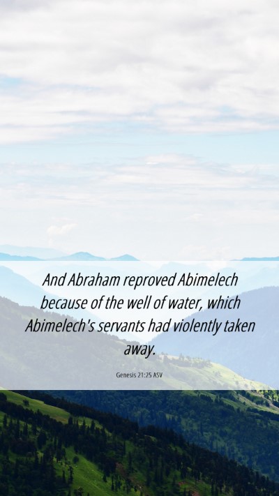 Picture 06 - Genesis 21:25 ASV Mobile Phone Wallpaper - And Abraham reproved Abimelech because of the - Mobile Bible Verse Wallpaper