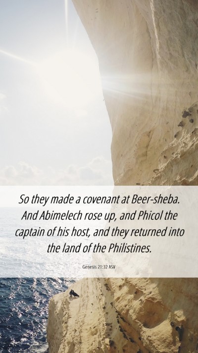 Picture 06 - Genesis 21:32 ASV Mobile Phone Wallpaper - So they made a covenant at Beer-sheba. And - Mobile Bible Verse Wallpaper