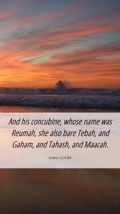 Picture 06 - Genesis 22:24 ASV Mobile Phone Wallpaper - And his concubine, whose name was Reumah, she - Mobile Bible Verse Wallpaper