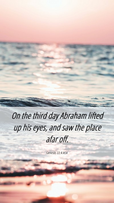 Picture 06 - Genesis 22:4 ASV Mobile Phone Wallpaper - On the third day Abraham lifted up his eyes, and - Mobile Bible Verse Wallpaper